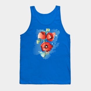 Red Poppy Flowers Tank Top